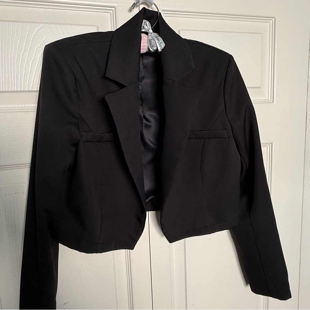 SHEIN Classic Black Cropped Blazer Jacket-Size S